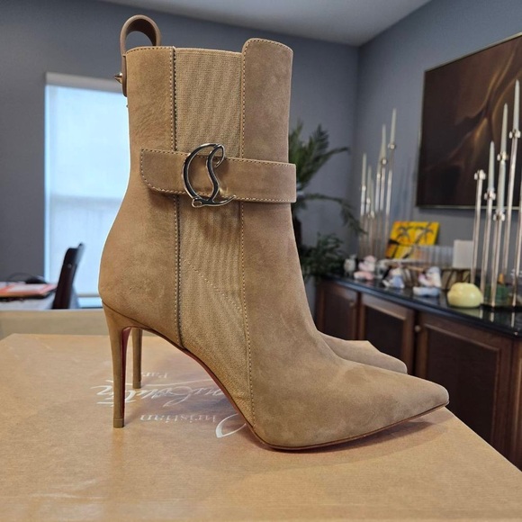 NEW Christian Louboutin So CL Chelsea Booty 85mm size 36 Suede - Picture 5 of 11